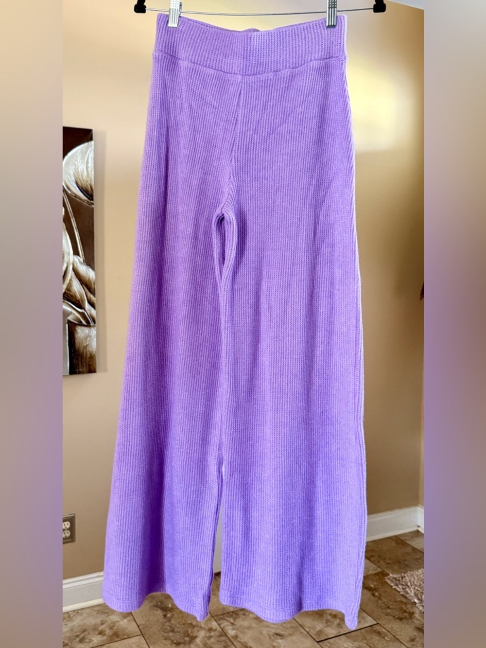Zenana Outfitters Lavender Ribbed Knit Pants and top set